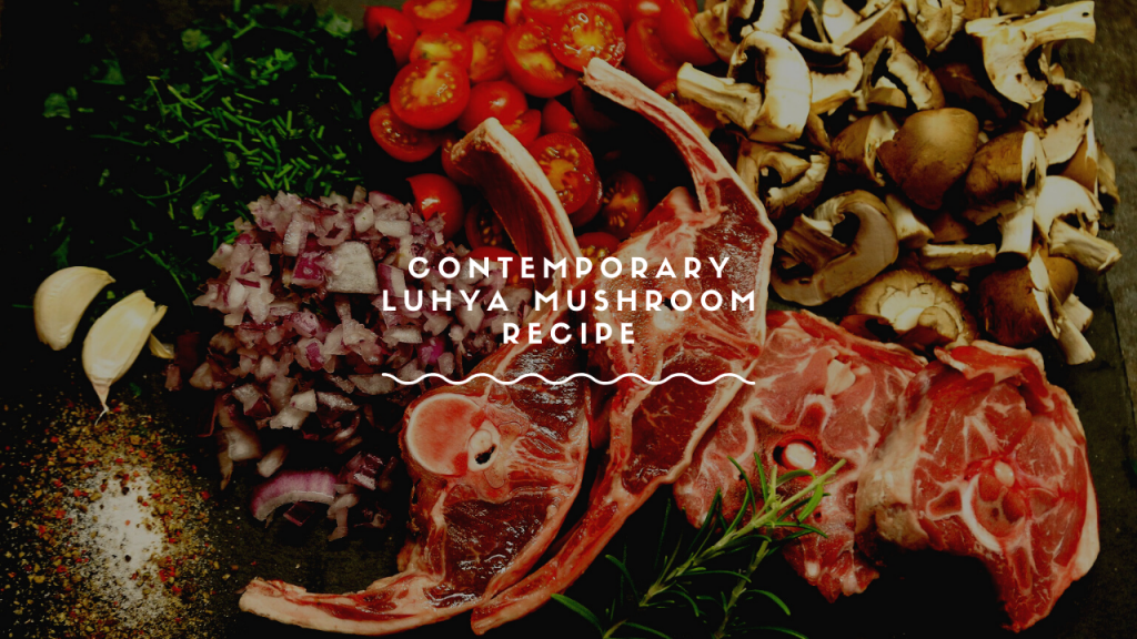 prepared ingredients ready for cooking including beef, onions and mushrooms