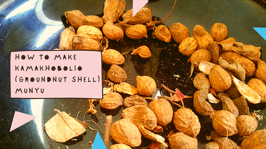 poster with photo of groundnut shells kamakhobolio for making munyu