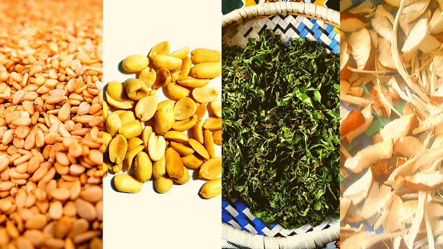 picture frame of snapshots of a sample of traditional Luhya vegetarian foods