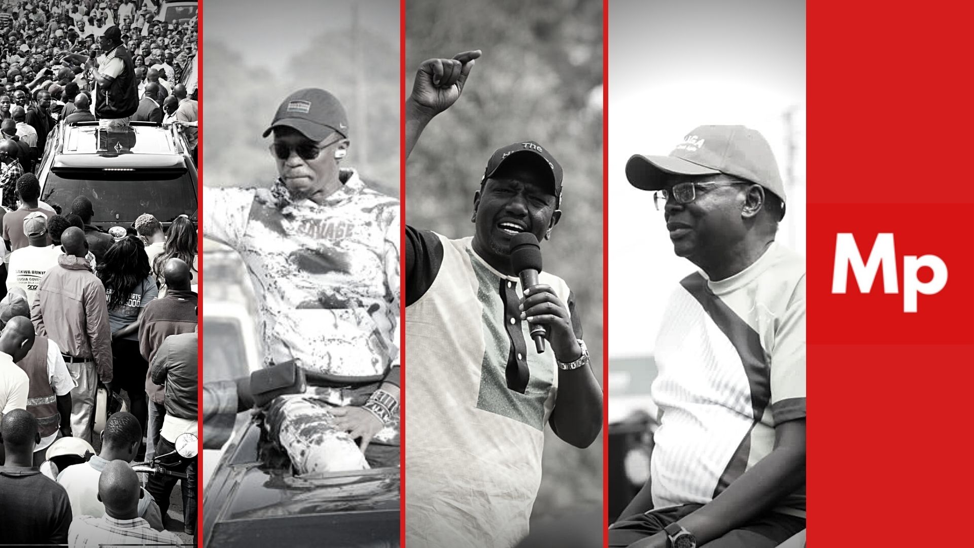 photo collage of images captured during the political event termed earthquake in Busia