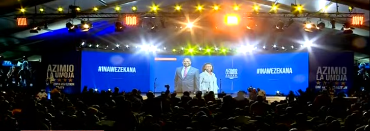 the stage during launch of the Azimio manifesto at Nyayo stadium Nairobi