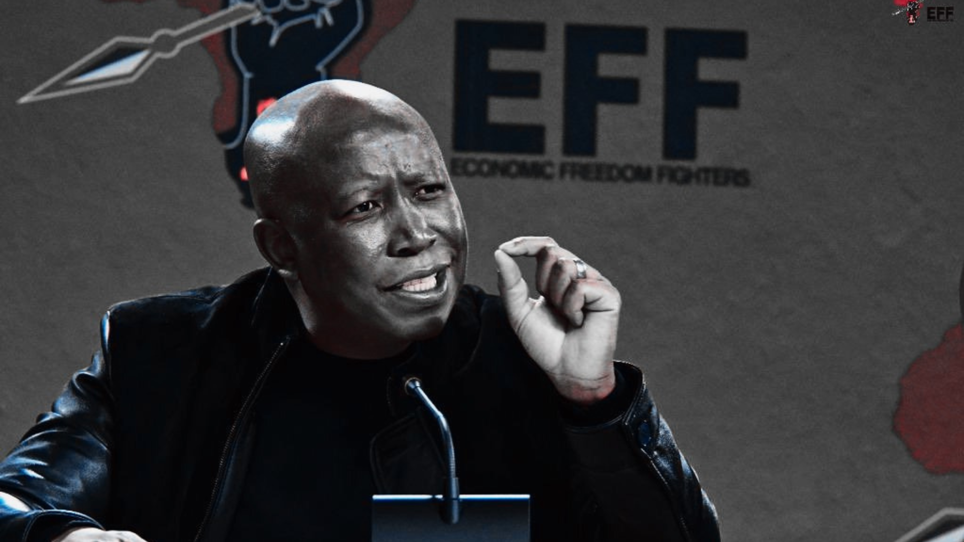 EFF leader Julius Malema addressing the press