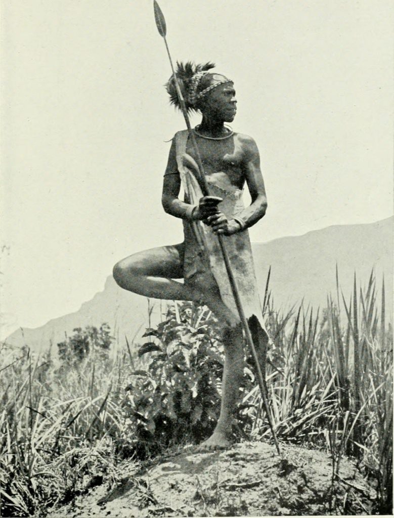 Image of warrior by the foot of Mt.Elgon (Masaba) taken in early 1900's.