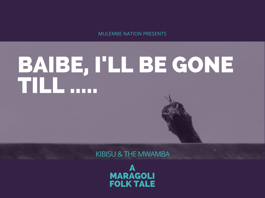 poster featuring image of a bird with long neck that appears to peep illustrating the sly ways of men emblematic of this maragoli folktale value to epidemiology