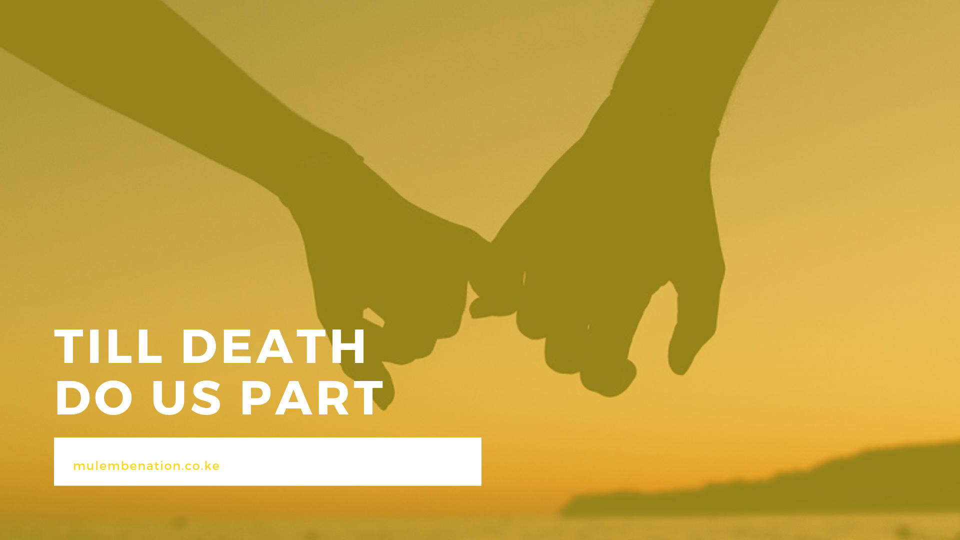 poster image of a man ane womans crossing fingers by the sea to illustrate the spirit of luhya myths on infidelity when divorced or separated