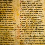 scroll of text in ancient unidentified language