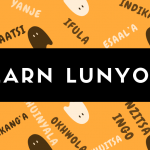 poster with Lunyore words titled learn lunyole