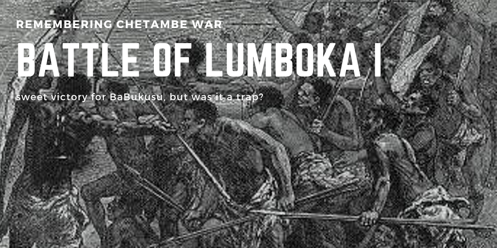 poster battle of lumboka I featuring image of African warriors in battle
