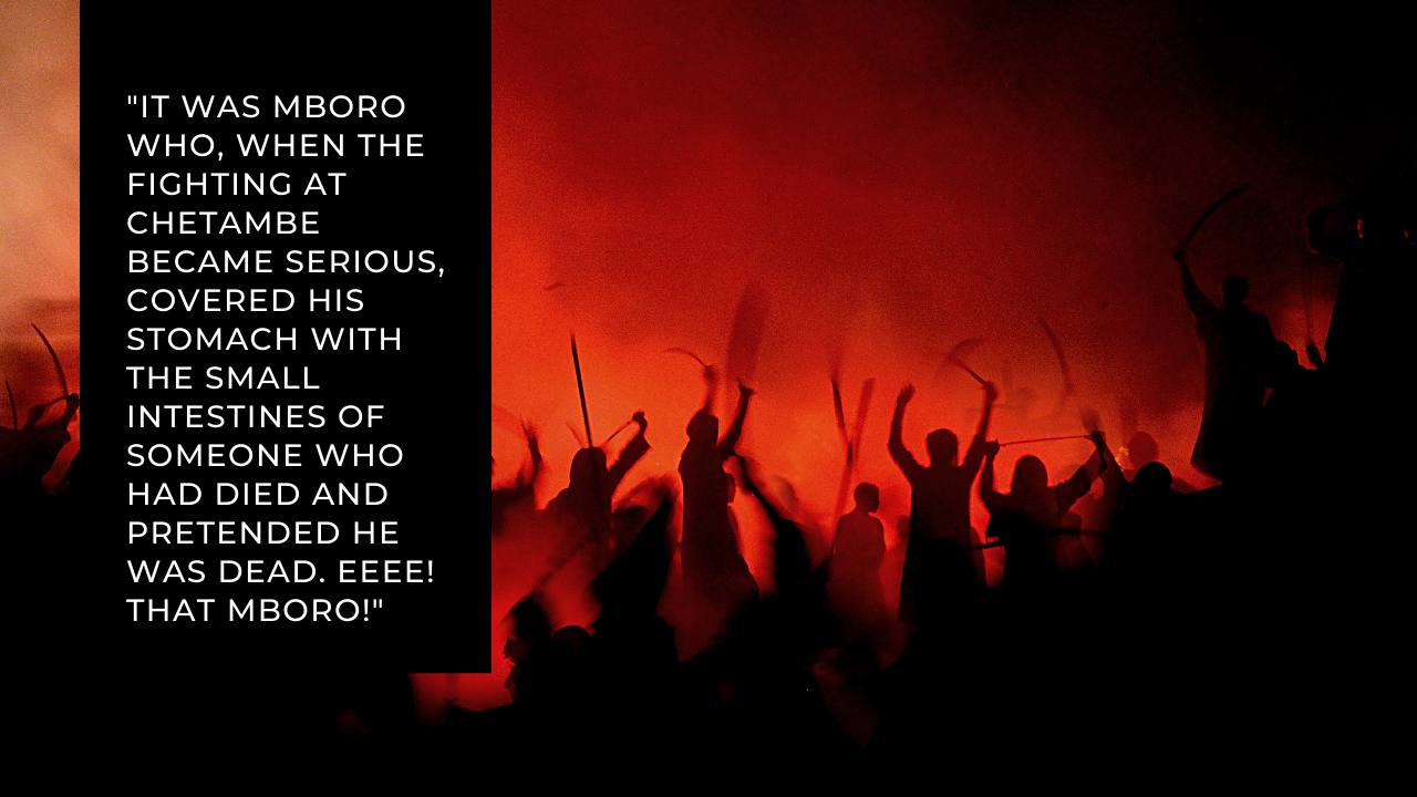 quote on some of the atrocities faced by Chetambe war casualties