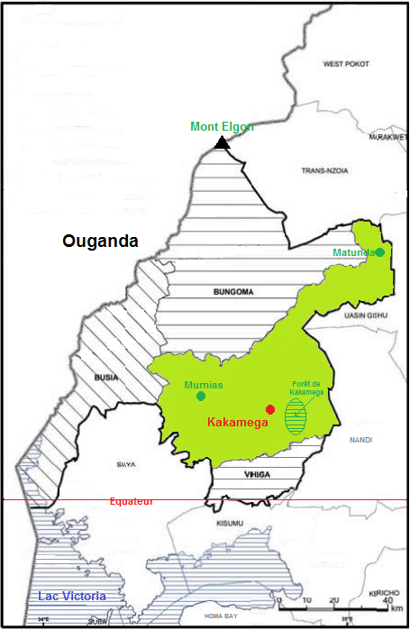Map of Kakamega County
