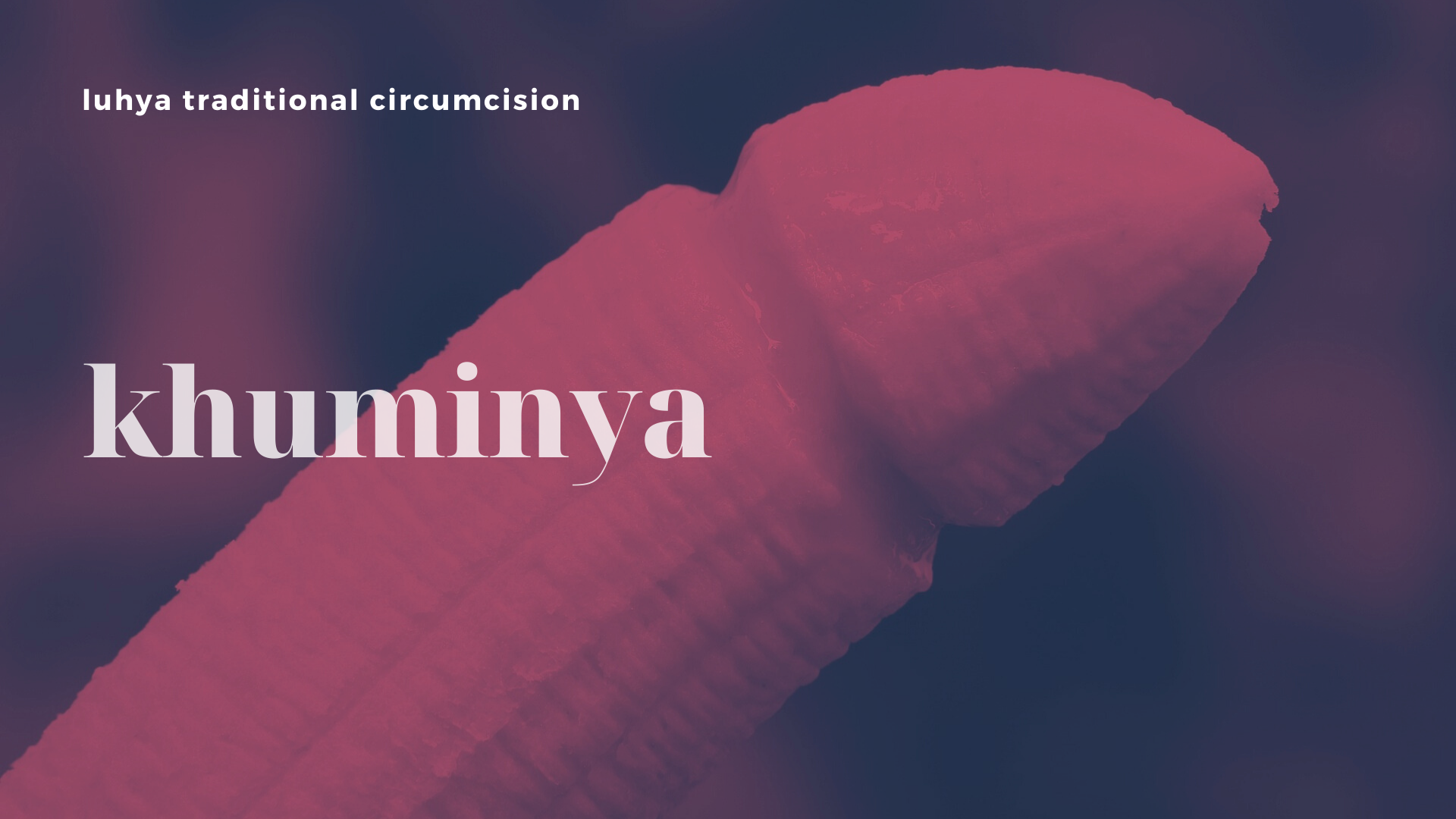 poster titled khuminya with image of peeled banana