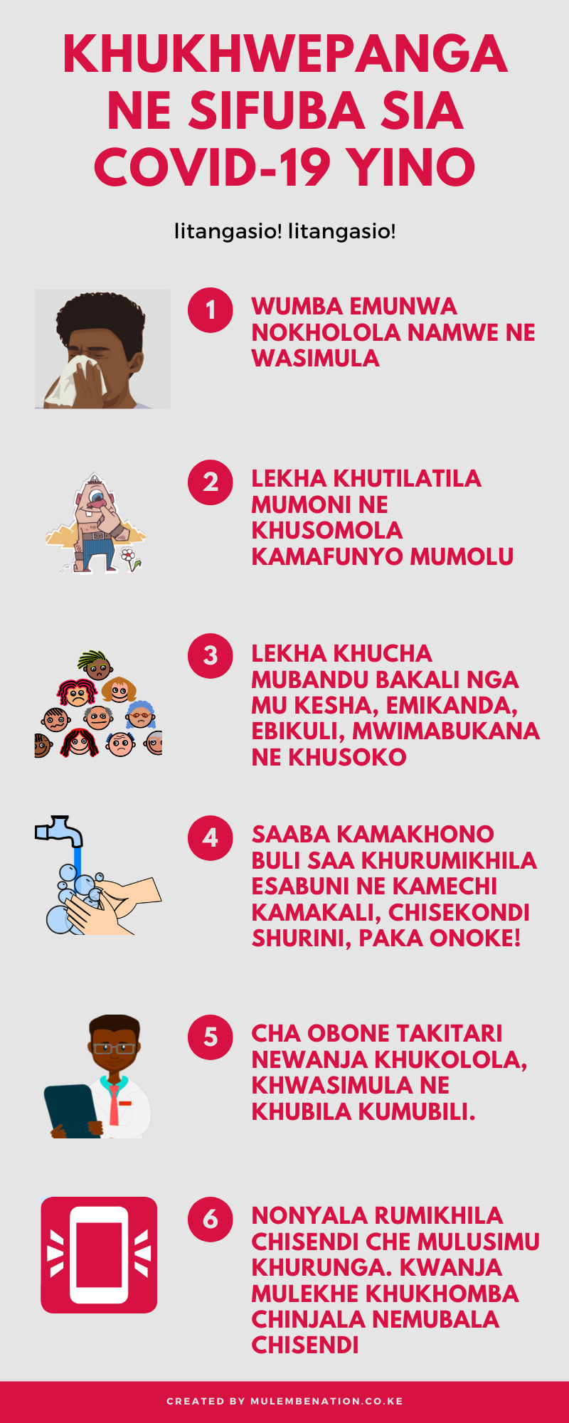 inforgraphic on basic protective measures against the new coronavirus in Lubukusu