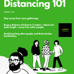 poster with message on physical distancing to control coronavirus