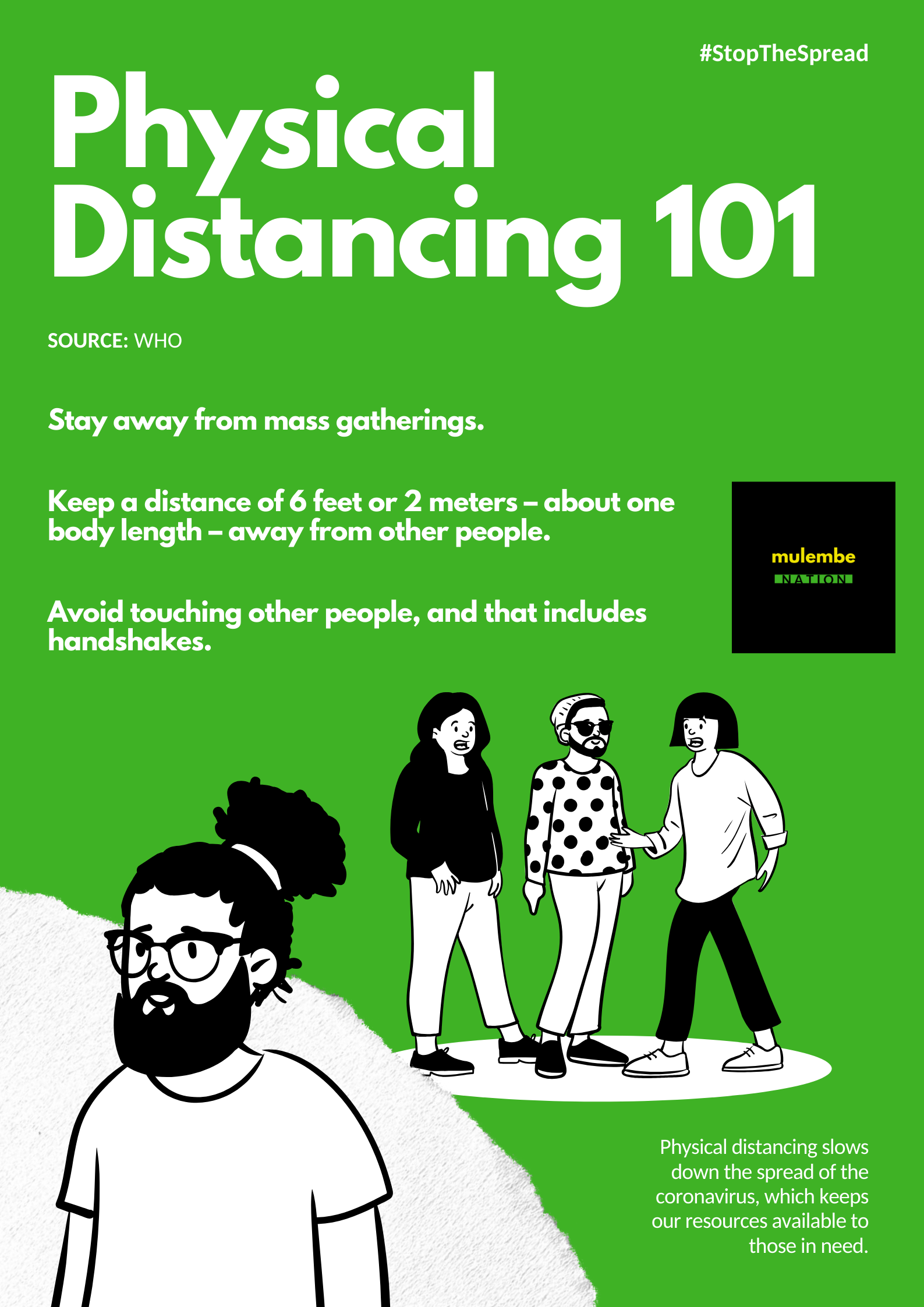 poster with message on physical distancing to control coronavirus