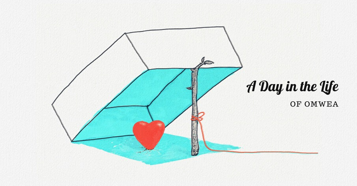 poster with image of a trap with love heart as abait titled A day in the life of omwea