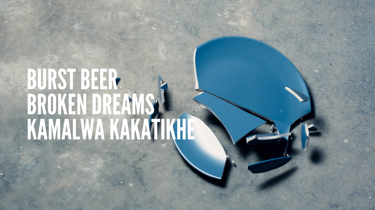 poster with image of broken plate titled burst beer broken dreama kamalawa kakatikhe