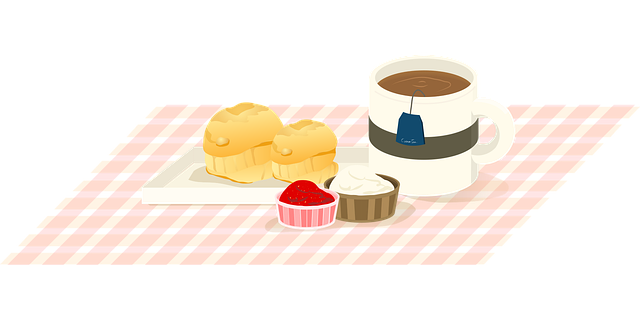 Learn Bukusu language with picture illustrations. Here's a vector image of  a tea picnic including bikonji (scones).