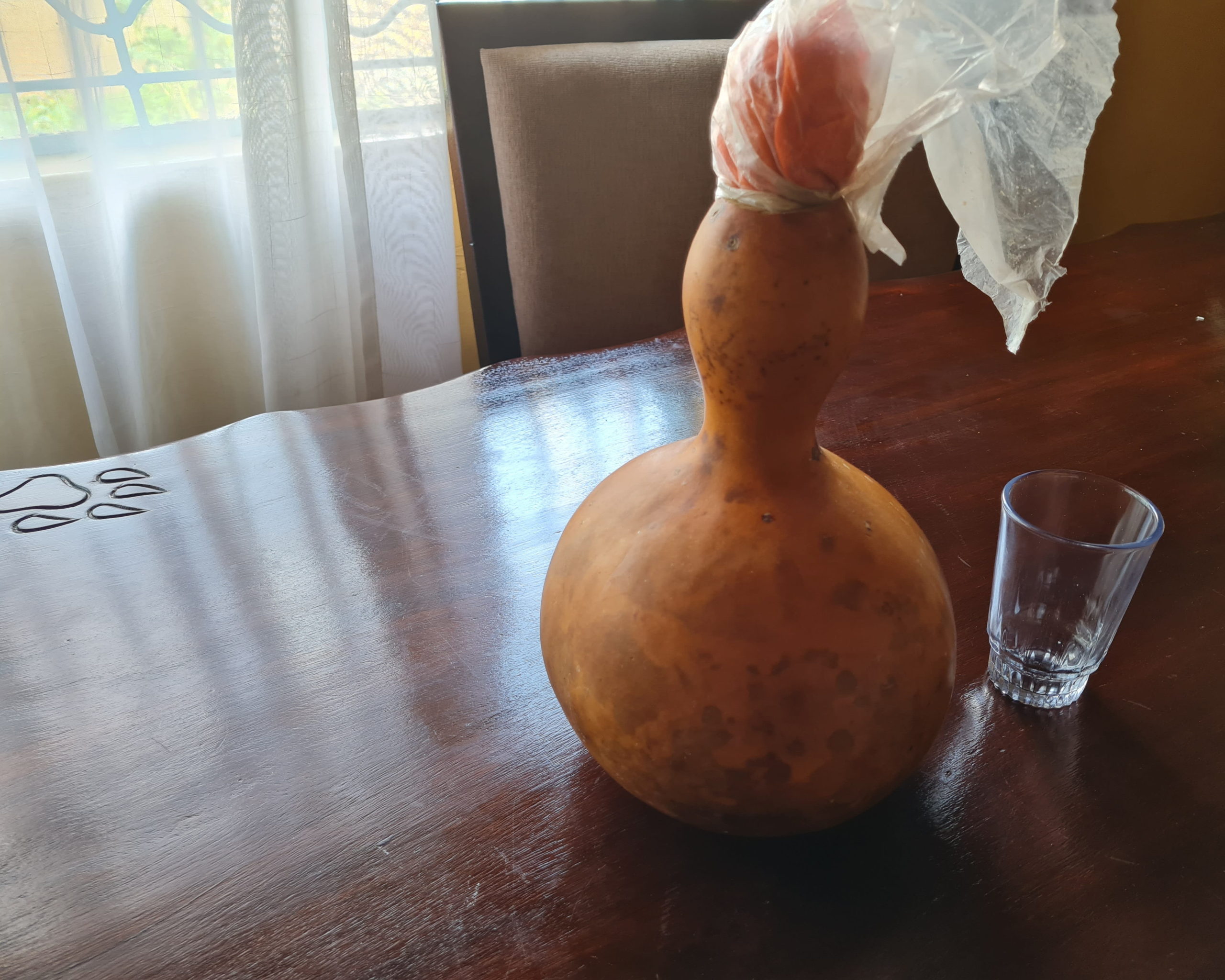 kimuga, gourd, on a wooden table