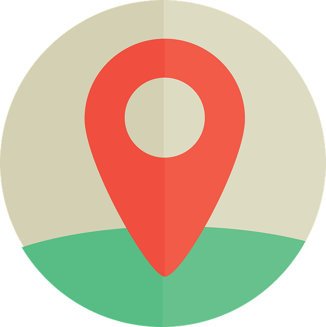pin location sign commonly used with digital maps to indicate places 