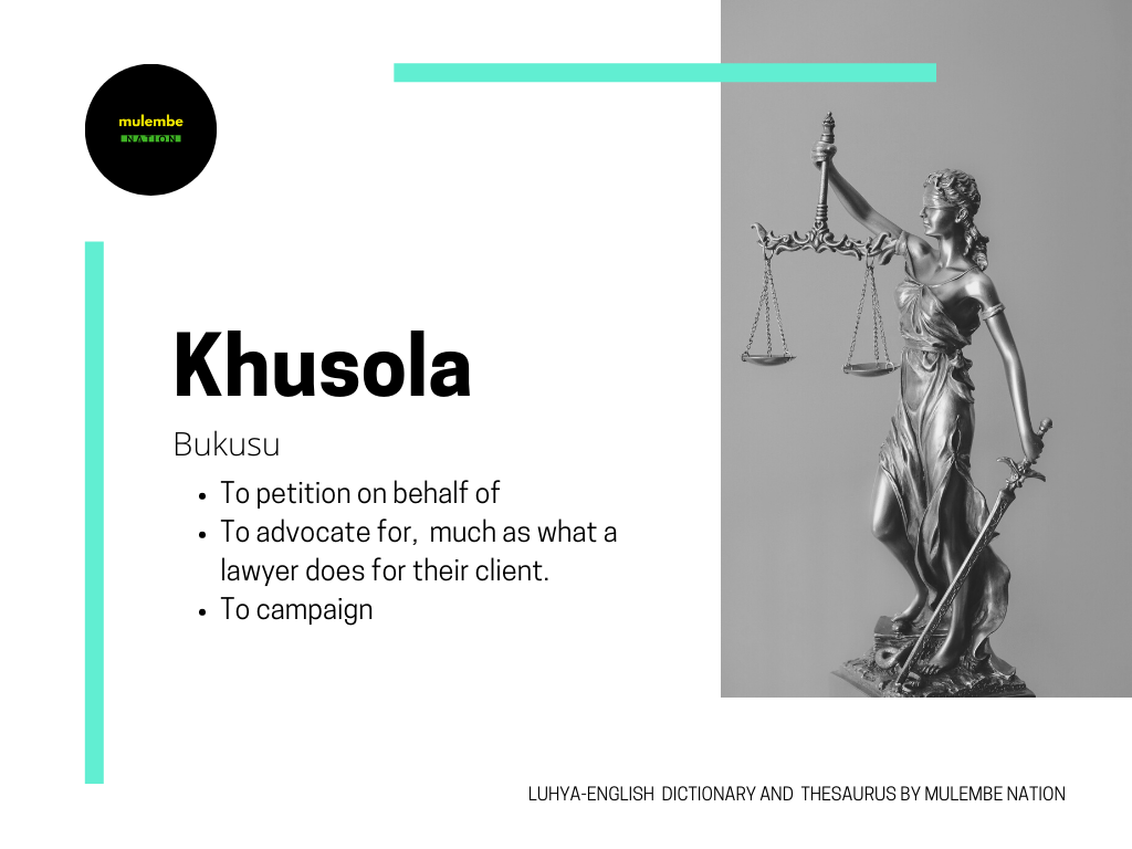 meaning and translation of the bukusu word khusola