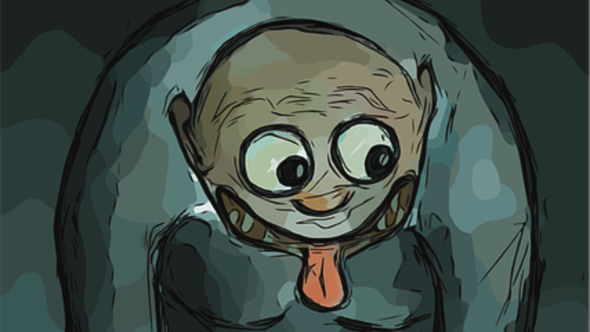 illustration of a man with tongue out and eyes greedily looking on an expression dogmatic of uvwimani