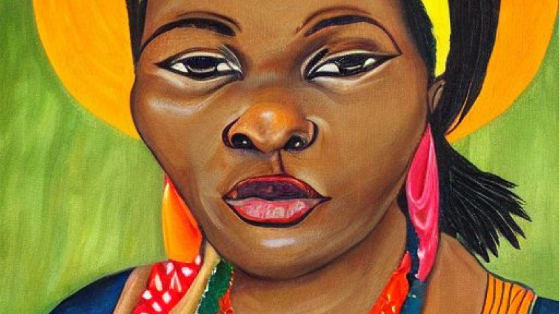 an artistic representation of a middle aged African aunt named Sabeti which is a common Maragoli name for girls