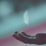 a hand stretched out to catch a falling feather illustrating peace which is the key message of the greeting mulembe in Gishu language of eastern Uganda